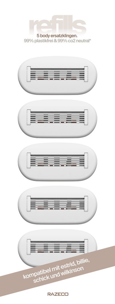 Plastikfreie Rasierklingen für Estrid Griffe